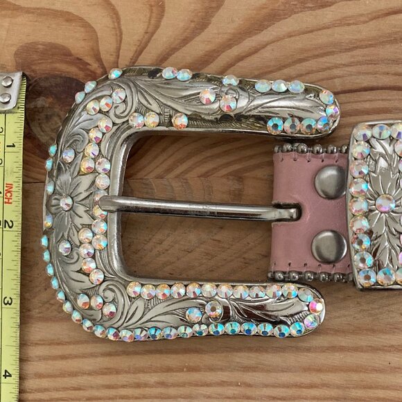 B.B. Simon Western Style Baby Pink Leather Belt main image 4